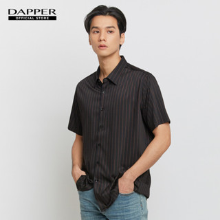 DAPPER เสื้อเชิ้ตแขนสั้น ลายทาง Bamboo Blend สีแดง (BCSR1/098TP)