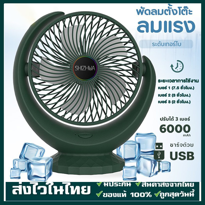 พัดลมพกพา พัดลมชาจเก็บไฟ ชาร์จแบตได้ ปรับความแรงลมได้3ระดับ แบบพกพาแบบusb