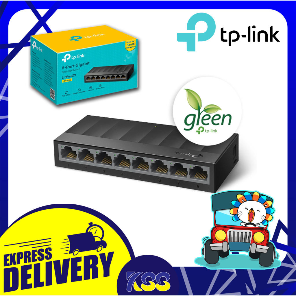 สวิตซ์ฮับ อุปกรณ์ขยายช่องแลน tp-link 8 Port Gigabit Ethernet Desktop Unmanaged Switch LS1008G Litewa