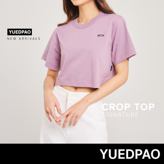 Yuedpao No.1 เสื้อยืดSignature Crop Summer ผ้าหนาทรงสวย ยับยากรีดง่าย รับประกันไม่ย้วย 2 ปี เสื้อครอป สี Rosebud