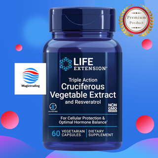 Life Extension  Triple Action Cruciferous Vegetable Extract and Resveratrol / 60 Vegetarian Capsules