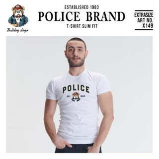 เสื้อยืด Police Extrasize ทรง Slim fit พอดีตัว ผู้ชาย/ผู้หญิง (X149)