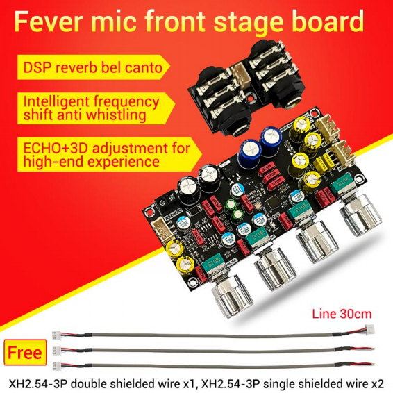 ZK AMP ปรีไมค์คาราโอเกะ คาราโอเกะ บอร์ดก้อง ไมค์โครโฟน K ร้องเพลง พรีเอฟเฟคบอร์ด DSP ผสมกันเสียงหอน