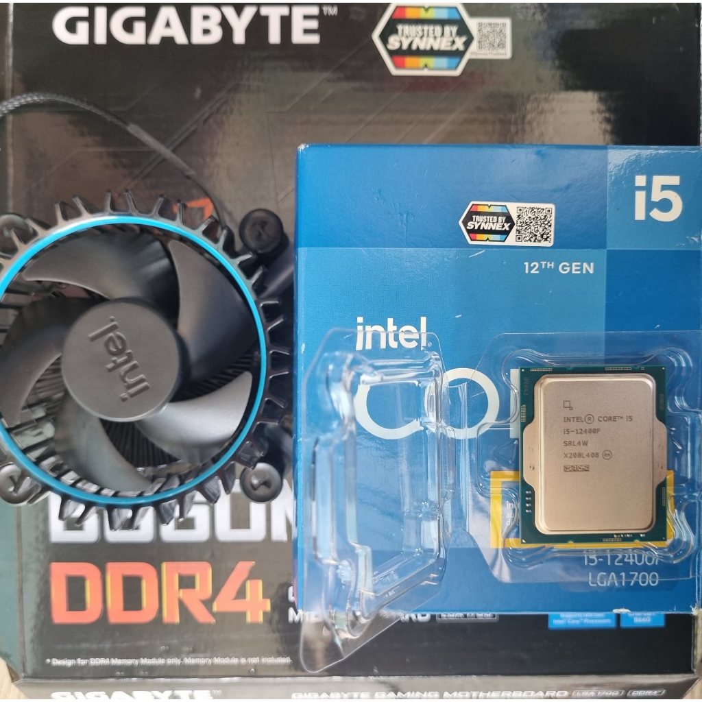 CPU INTEL CORE I5 12400F + B660M GIGABYTE GAMING DDR4 (LGA 1700) , H610M MSI มือ2 สภาพใหม่ ใช้งานปกต