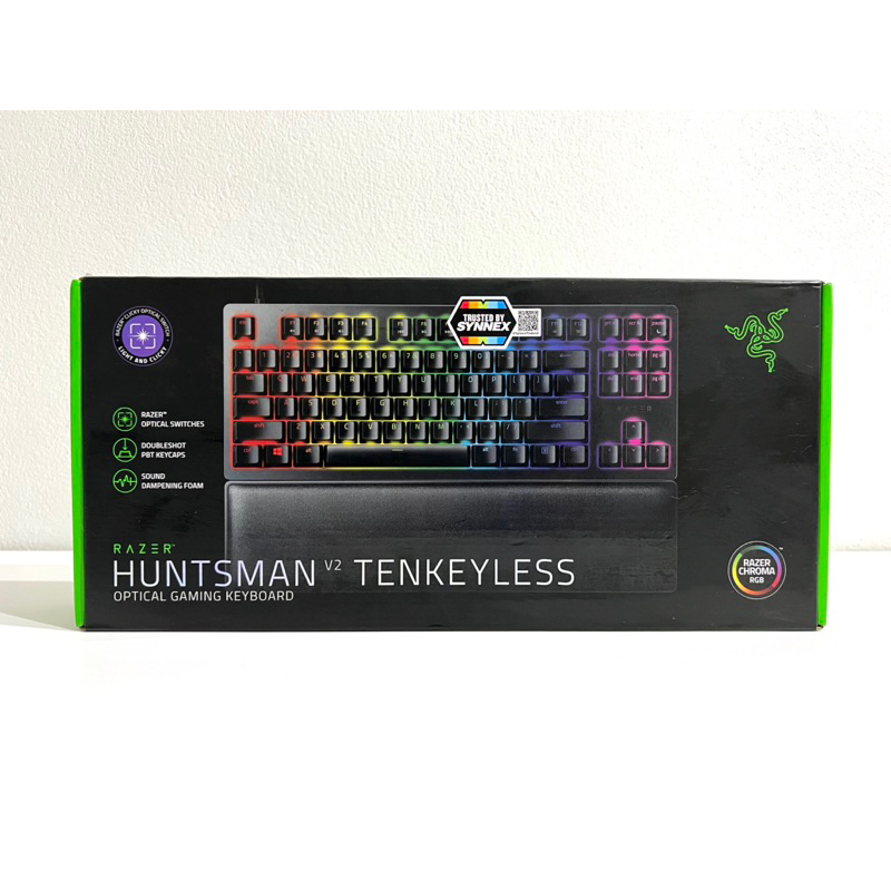 Razer Huntsman V2 TKL Clicky Purple Switch คีย์บอร์ดเมคานิคอลสีดำ