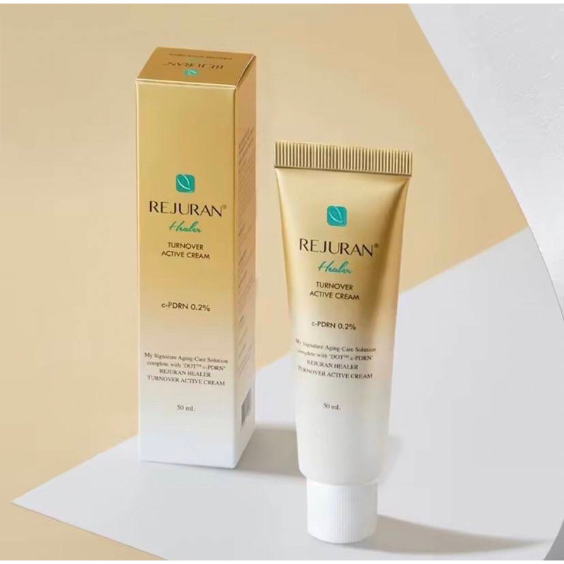 สินค้าแท้100% นำเข้าจากเกาหลี รีจูรัน Rejuran Turnover Active Cream 50ml รีจูรัน ครีมบำรุงผิวหน้า แบบหลอดสูตรสีทอง
