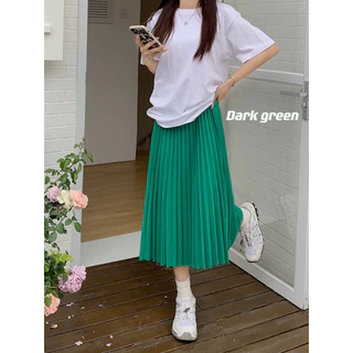 ส่งทันที Cici(NO. 2328)Pleaty skirts กระโปรงยาวพลีทอัดจีบทรงสวย สีคัลเลอร์ฟูลสดใส basic style