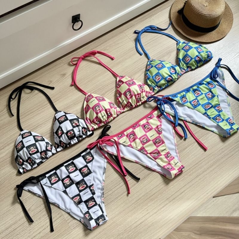 NEW IN⚡️BIKINI 👙 SUMMER SET บิกินี่ ลายใหม่‼️ลายตารางมี3สีให้เลือกค่ะ