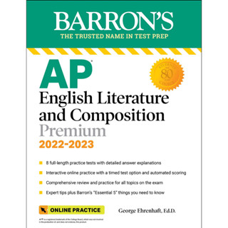 c321 AP ENGLISH LITERATURE &amp; COMPOSITION PREMIUM, 2022-2023: 8 PRACTICE TESTS + COMPREHENSIVE REVIEW (BARRONS) 97815062