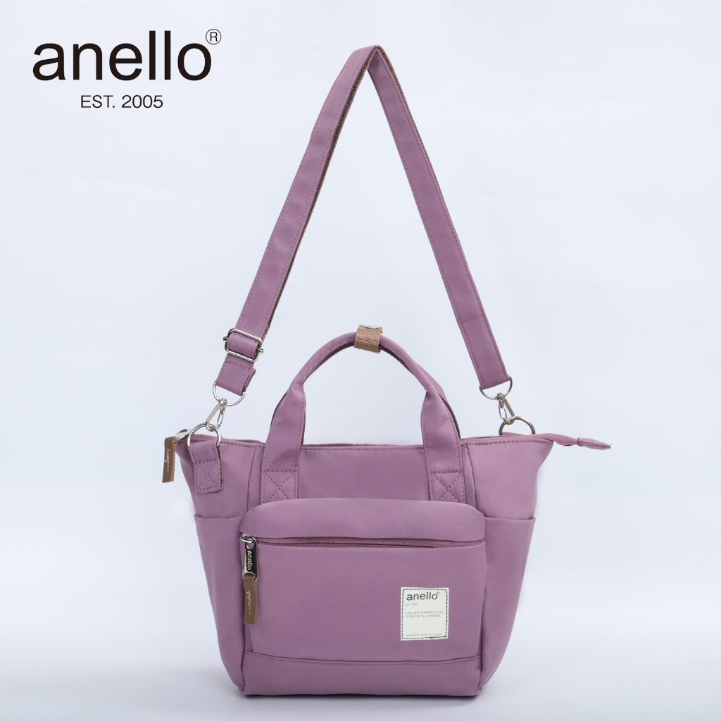 กระเป๋าสะพายข้าง anello สีสวยมาก แบบใหม่ ช่องเยอะใส่ของได้เยอะ ใช้ถือเเละสะพายข้างได้ ผ้ากันน้ำ พร้อ