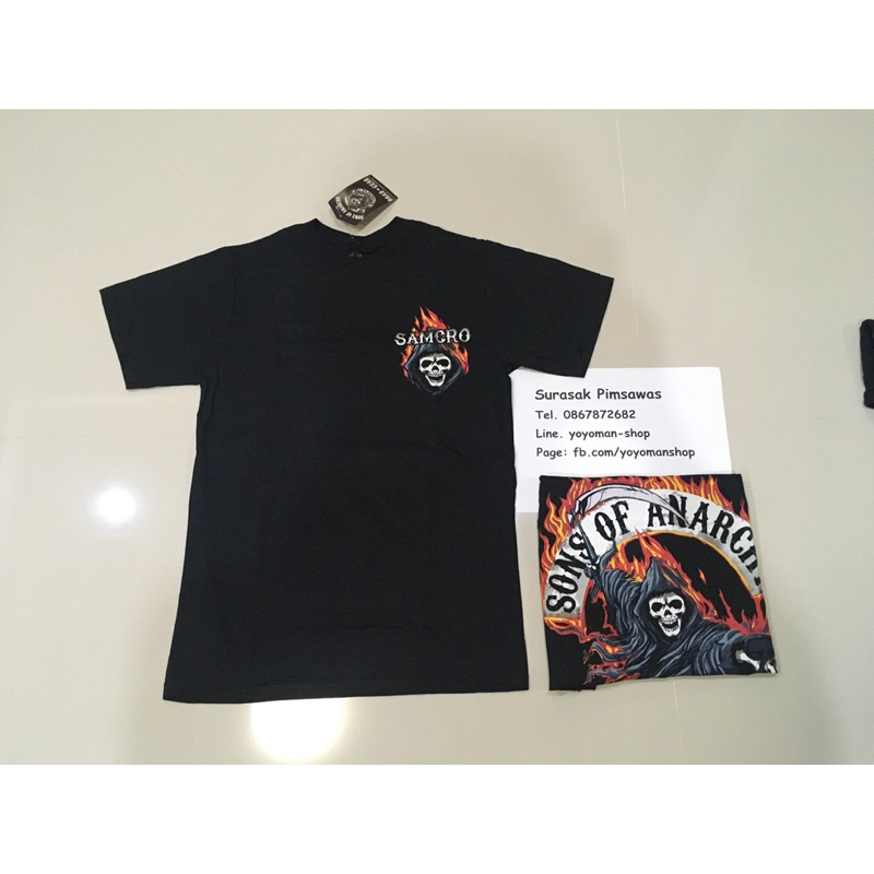 เสื้อ Sons of Anarchy ลายไฟหน้าหลัง ของแท้มือ1 size S