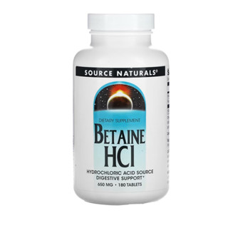 Source Naturals, Betaine HCI 650 mg 180 Tablets