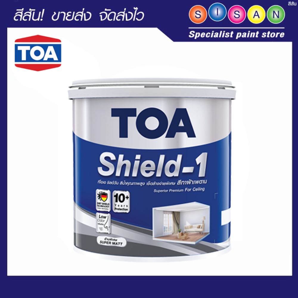 TOA ชิลด์วัน สีน้ำสำหรับทาฝ้าเพดาน (ขาว) # E777 (ขนาด 1 แกลลอน)