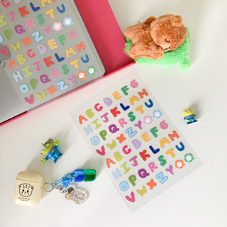 amuse stuff-alphabet sticker pvc สติ้กเกอร์ใสตัวอักษร