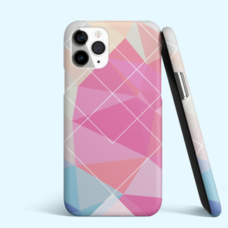 พร้อมส่ง เคสลาย Pink Geometric  มีเคสทุกรุ่น