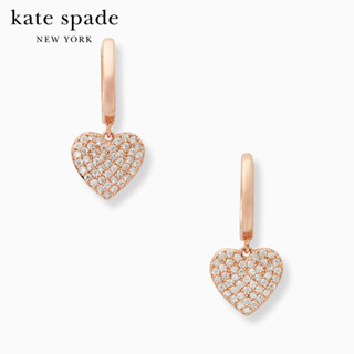 KATE SPADE NEW YORK YOURS TRULY PAVE HEART DROP EARRI O0R00153 ต่างหู