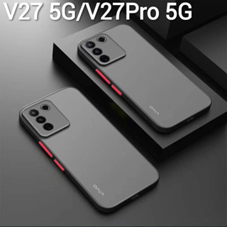 ส่งด่วน ตรงรุ่น สำหรับ VIVO V27 5G / V27PRO เคสโทรศัพท์มือถือ เคสขอบสี หลังด้าน เคสกันกระแทก เคสผิวด้าน 025