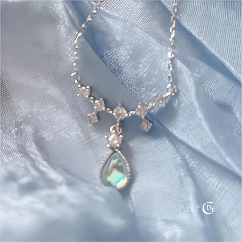 GLAMOR✨พร้อมส่ง สร้อยเพชร Elizabeth's Tearsจี้หินเปลี่ยนสี สร้อยคอจี้เพชร สร้อยค