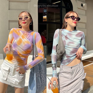 NEW DROP!! ZR TULLE TOP🧡🫧🌫️🔥 ชีกำลังฮิตสุดๆ เสื้อคอปีนแขนยาวผ้ามุ้งซีทรูปรินทร์ลาย ผ้าใส่สบาย akkara