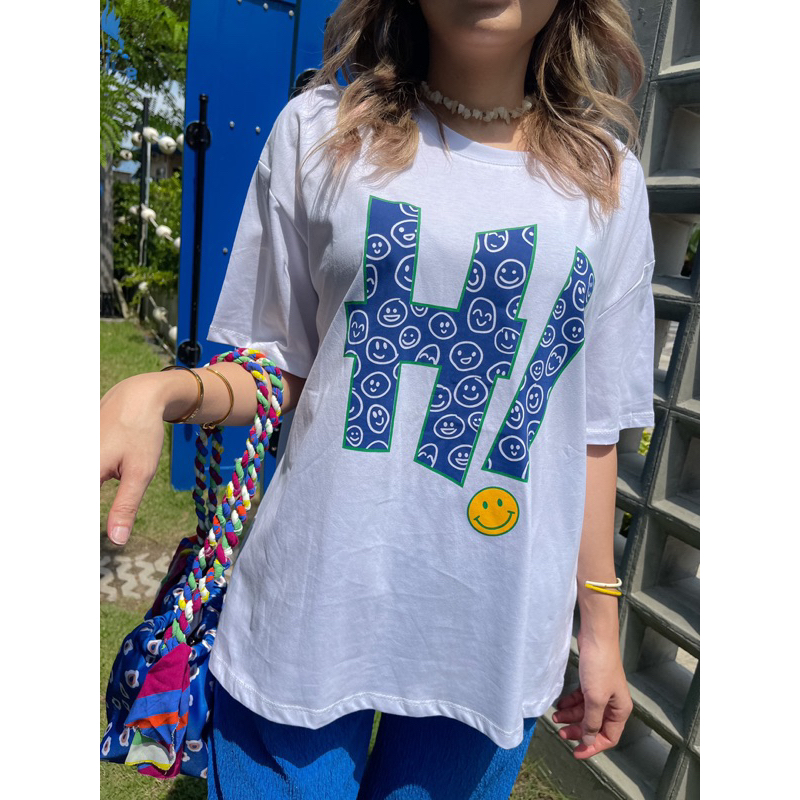 baby blue smile tee เสื้อยืด