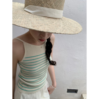 cpjgirlxx | Seasalt Knittank - [SS23] เสื้อสายเดี่ยวไหมพรม ลายทาง ผูกหลัง เกาหลี