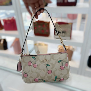 COACH CF400 NOLITA 19 IN SIGNATURE CANVAS WITH HEART CHERRY PRINT