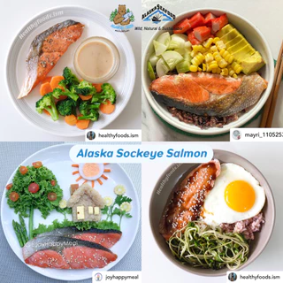 ปลาแซลมอนซอกอาย อลาสก้า ปลาแช่แข็ง 120g | Alaska King ปลาทะเลธรรมชาติ Salmon Sockeye เนื้อลีน สด