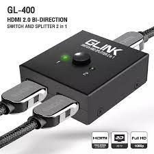 Glink GL-400 HDTV 2.0 BI-Direction Switch AND Splitter 2in1 4K/3D Two Way Switch