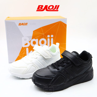 BAOJI ของแท้ 100% รองเท้านักเรียนเด็ก รองเท้าพละเด็ก รองเท้าวิ่ง พื้นโฟมนุ่ม รุ่น BJK114 (ดำ/ ขาว) ไซส์ 33-37