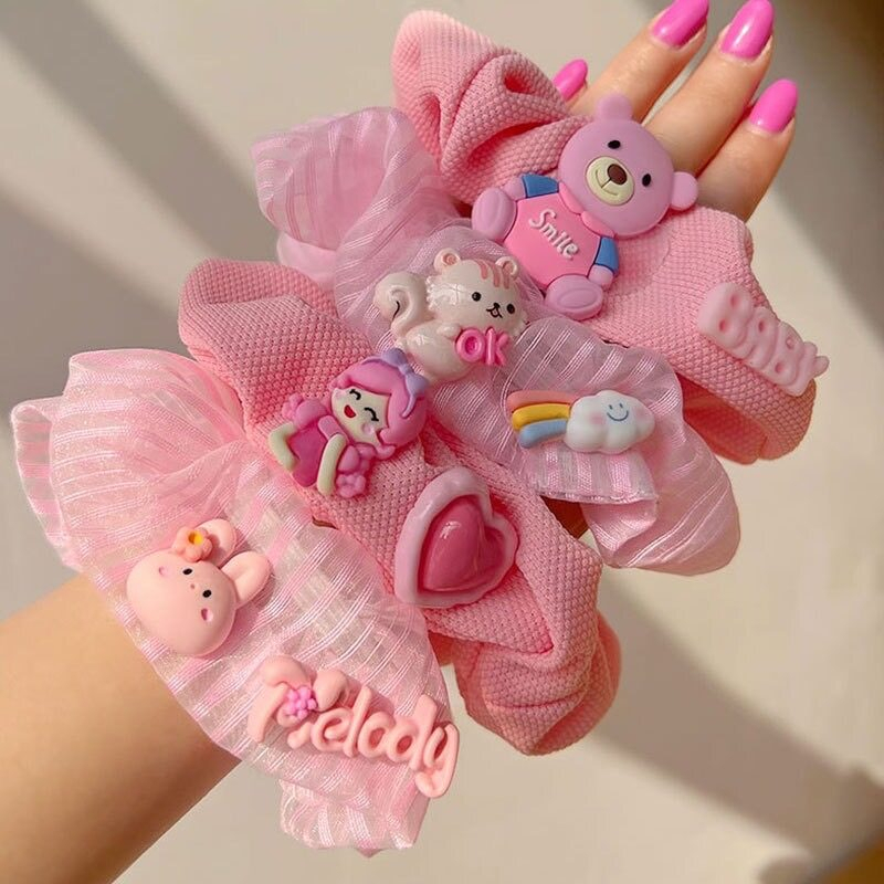 ยางรัดผมขนนุ่ม W56 ยางรัดผมยืดหยุ่น ขนนิ่มๆลายการ์ตูน Sanrio น่ารักๆ พร้อมส่ง
