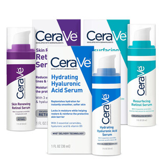 CeraVe Skin Renewing Retinol Serum / CeraVe Resurfacing Retinol Serum / Cerave Hydrating Hyaluronic Acid Serum 30ml