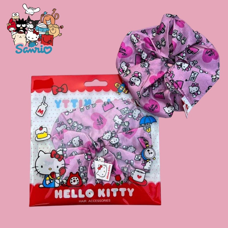 พร้อมส่ง ยางรัดผมโดนัท ลายการ์ตูน SANRIO ลิขสิทธิ์แท้ 100%แบบผ้าสุดน่ารักสไตล์เกาหลี ฮิตมากในตอนนี้