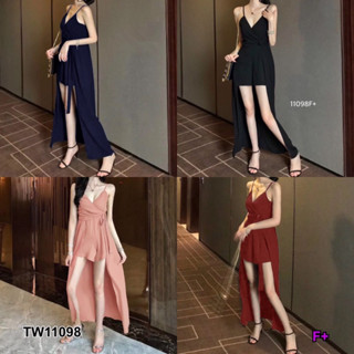 MM11098 Jumpsuit สายเดี่ยวขาสั้น แต่งคลุมกระโปรง One-shoulder jumpsuit dress up skirt