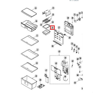 อะไหล่แท้ศูนย์/ถาดใส่น้ำแข็งตู้เย็นฮิตาชิ/ตำแหน่ง 25 พาท PTR-190NX*006