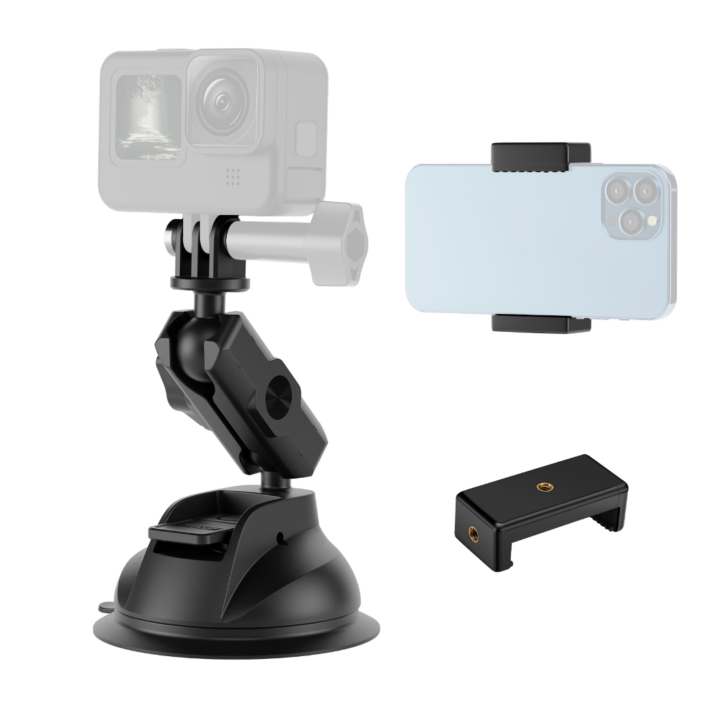 TELESIN General Power Suction Cup  Mount SUC-012 ขาตั้งกล้องแบบดูดกระจก ใช้ร่วมกับกล้องแอคชั่นและมือถือได้