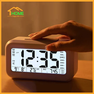 Happylife นาฬิกาปลุก นาฬิกาตั้งโต๊ะ กลางคืนเรืองแสงได้เองดิจิตอล หน้าจอLCD Clock