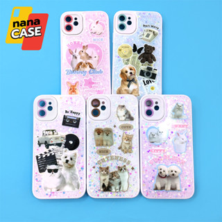 เคส i11/i7+ เคสขอบนิ่มกันเลนส์กล้อง ด้านหลังเจลกากเพชรพิมพ์ลายการ์ตูนสัตว์น่ารัก