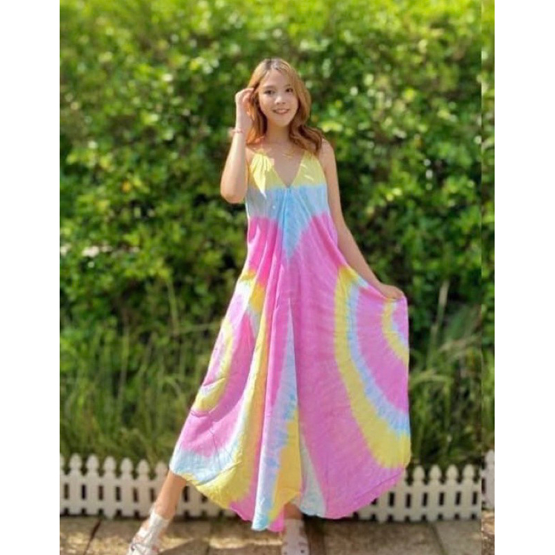 เดรสยาวผ้ามัดย้อมสีพาสเทล - รูปที่ 4