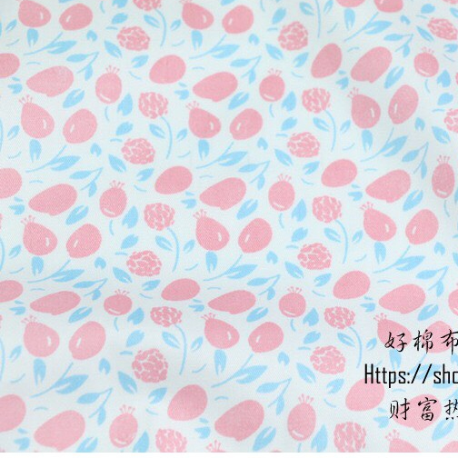 ผ้าคอตตอน 100 % ทอทวิล หน้ากว้าง 1.6 เมตร พิมพ์ลายดอกไม้