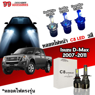 หลอดไฟหน้า C8 LED ไฟ 3 สี ขั้วตรงรุ่น Isuzu Dmax 2007-2011 ใช้กับไฟหน้ารุ่นโปรเจคเตอร์ไม่ได้ H4 มีพัดลมในตัว ราคาต่อ 1 คู่