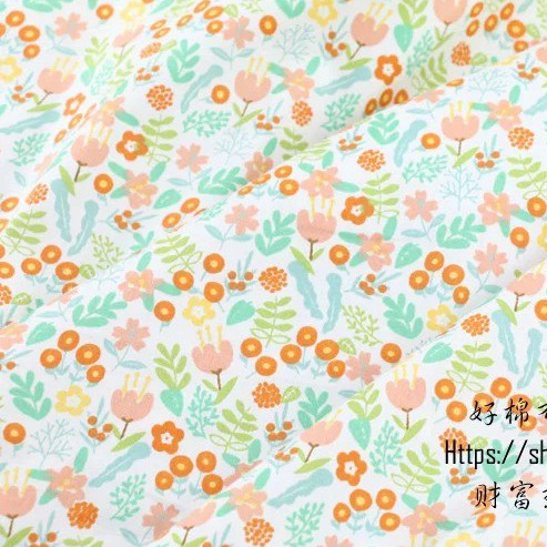 ผ้าคอตตอน 100% ทอทวิล ผ้าเมตร  ลายดอก ลายดอกวินเทจ หน้ากว้าง 1.60 เมตร