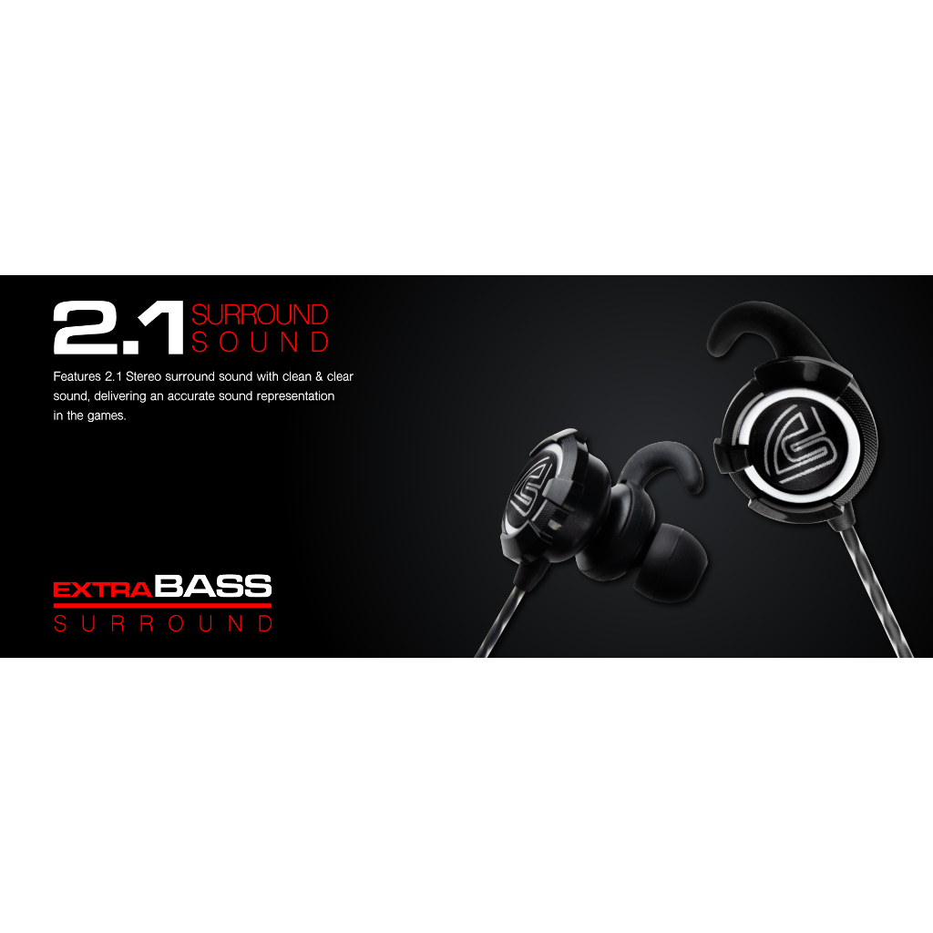 IN EAR HEADSET (หูฟังอินเอียร์) SIGNO EP-619 SPACER IN-EAR GAMING EARPHONES