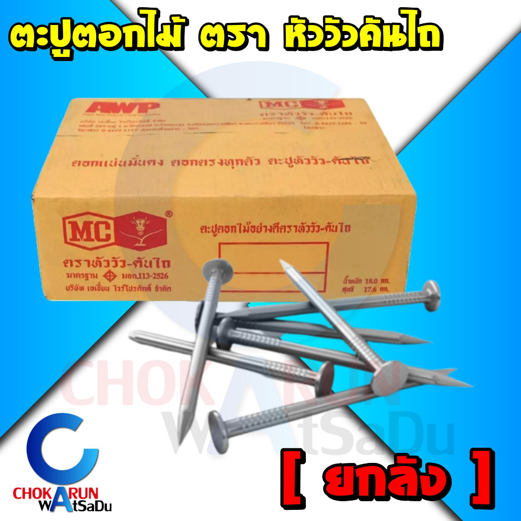 หัววัวคันไถ ตะปูตอกไม้ ตะปู หัววัว [ ยกลัง ] – ตราหัววัว ตะปู ตอกไม้ ตะปูสังกะสี