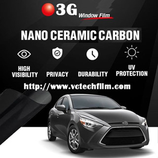 ฟิล์มกรองแสง 3G ฺNano Ceramic Carbon(นาโน เซรามิกซ์ คาร์บอน) ครึ่งม้วน 152cm x 15เมตร ติดอาคาร-รถยนต์ มืดนอกสว่างใน