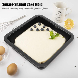 Just Kitchen 2Pcs Square&amp;#8209;Shaped Non&amp;#8209;Stick Cheese Cake Pizza Mold Tray Bakeware Kitchen Baking Tools