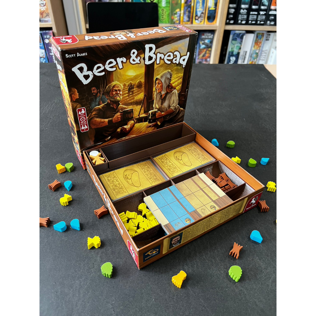 [Plastic] Beer & Bread Board Game[TH/EN]: Organizer - ชุดกล่องจัดเก็บอุปกรณ์สำหรับเกมขนมปังและถังเบียร์ (Sleeved cards)