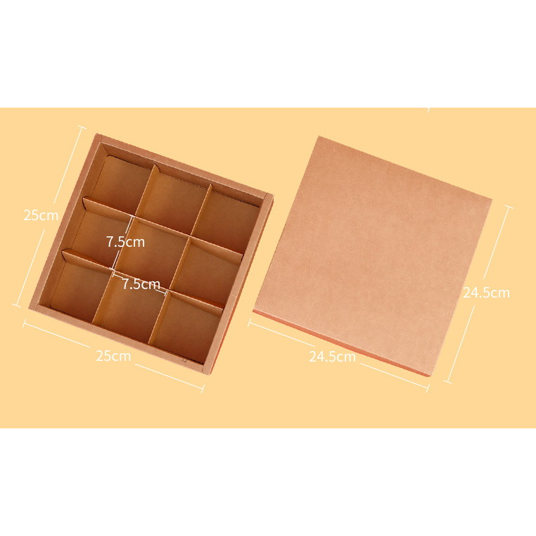 กล่องขนม  9 ช่อง กล่องคุ๊กกี้  กล่องขนมไหว้พระจันทร์ ขนมเปี๊ยะ ฝาครอบ+ถุงหิ้ว (MOON83) - รูปที่ 4