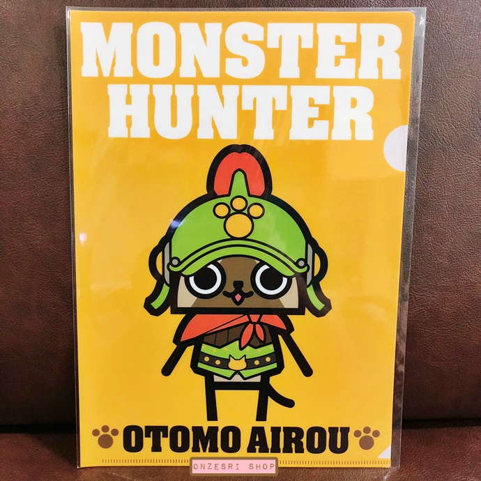 แฟ้ม A4 Monster Hunter ลาย Airou สีส้ม