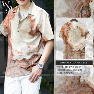 เสื้อเชิ้ตฮาวายแขนสั้นลายหินอ่อน(เอ็มโพราโด้): Hawaii Emporado Marble Shirt(Short-Sleeve)