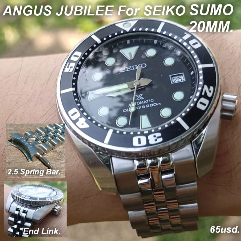 สายนาฬิกา Angus Jubilee สำหรับ SEIKO SUMO 20MM.ฟรีสปริงบาร์2.5มิล
